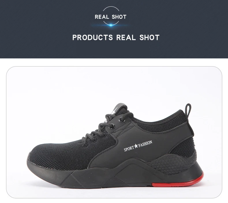 Men's Safety Shoes, Anti-Smash and Anti-Stab, Lightweight and Breathable Protective Shoes for Construction Site Work