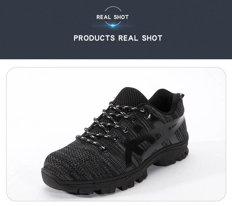 Men's Safety Shoes, Anti-Smash and Anti-Stab, Lightweight and Breathable Protective Shoes for Construction Site Work